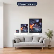 Black Dragon Fire Over Stormy Sea – available sizes