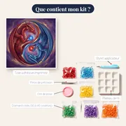 Dragons Yin Yang Rouge et Bleu – contenu du kit