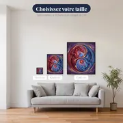 Dragons Yin Yang Rouge et Bleu – tailles disponibles