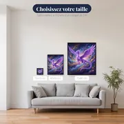 Dragon de cristal violet parmi les étoiles – tailles disponibles