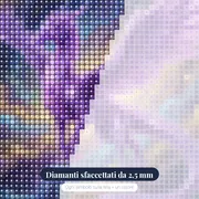 Drago di Cristallo Viola nel Cosmo – primo piano dei diamanti