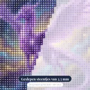Violette Kristaldraak in Sterrenstelsel – close-up van de steentjes