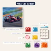Red Open-Wheel Racer at Speed – kit contents