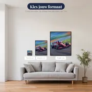 Rode racewagen in snelle bocht – beschikbare formaten