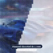 Auto da corsa blu sotto la pioggia – primo piano dei diamanti
