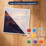 Monoplace côtière au soleil couchant – kit prêt à commencer