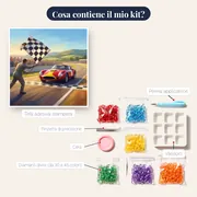 Vittoria al Traguardo con Bandiera a Scacchi – contenuto del kit