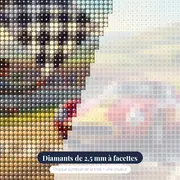 Victoire au drapeau à damier – gros plan des diamants