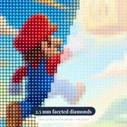 Red-Capped Hero Jumping to Golden Coin Block – diamond close-up