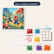 Duo de héros en course colorée – contenu du kit