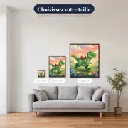 Petit dinosaure vert en plein élan – tailles disponibles
