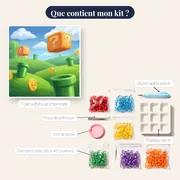 Blocs mystère, tuyaux et pièces dorées – contenu du kit