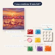 Fenicotteri Rosa allo Specchio del Lago – contenuto del kit