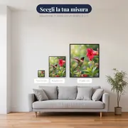 Colibrì in Volo su Fiore Rosso – misure disponibili