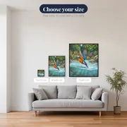 Kingfisher Diving Into a Clear Stream – available sizes