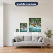 Martin pescatore in tuffo nel torrente – misure disponibili