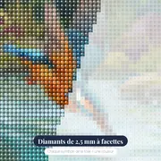 Martin-pêcheur plongeant dans le ruisseau – gros plan des diamants