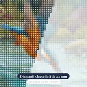 Martin pescatore in tuffo nel torrente – primo piano dei diamanti