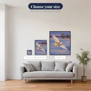 Snowy Owl Over Winter Field – available sizes