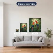 Scarlet Macaw Pair in Jungle – available sizes