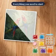 Scarlet Macaw Pair in Jungle – kit ready to start