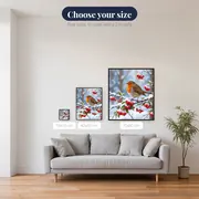 Robin on a Snowy Berry Branch – available sizes