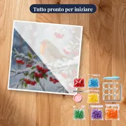 Pettirosso tra Bacche Rosse e Neve – kit pronto per iniziare