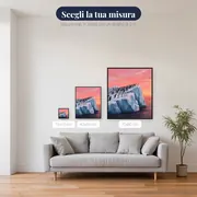 Pinguini sull'iceberg dal cielo rosa – misure disponibili