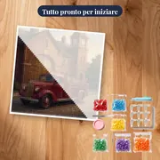 Camion dei pompieri d'epoca in caserma – kit pronto per iniziare