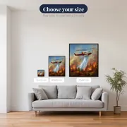 Helicopter Water Drop Over Flames – available sizes