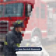 Brave Firefighter with Dalmatian by Fire Truck – diamond close-up
