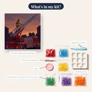 Firefighter on Aerial Ladder at Dusk – kit contents