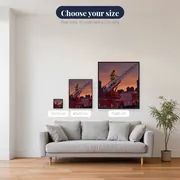 Firefighter on Aerial Ladder at Dusk – available sizes