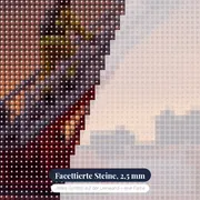 Feuerwehrmann auf Drehleiter in Abenddämmerung – Nahaufnahme der Steine