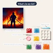 Heroic Firefighter Amid Sparks – kit contents