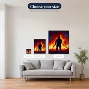 Heroic Firefighter Amid Sparks – available sizes