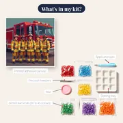 Smiling Firefighters by the Red Truck – kit contents
