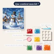 Bonhomme de neige au village d’hiver – contenu du kit