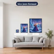 Twee zussen in ijswinterlandschap – beschikbare formaten