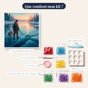 Jeune Homme, Renne et Lac Gelé – contenu du kit