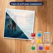 Jeune Homme, Renne et Lac Gelé – kit prêt à commencer