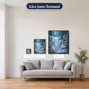 Winterwoud met Bevroren Waterval – beschikbare formaten