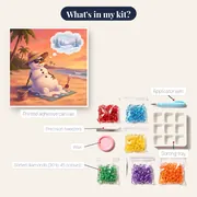 Snowman Beach Daydream in Summer Hat – kit contents
