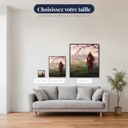 Guerrier samouraï sous les cerisiers en fleurs – tailles disponibles