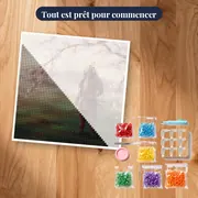 Guerrier samouraï sous les cerisiers en fleurs – kit prêt à commencer