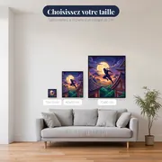 Ninja bondissant sous la pleine lune – tailles disponibles