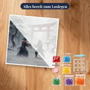 Samurai-Duell im Schnee vor Torii – Set bereit zum Loslegen