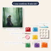 Samurai in ginocchio tra bambù e nebbia – contenuto del kit