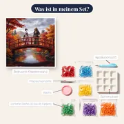 Geisha und Samurai auf roter Brücke – Inhalt des Sets