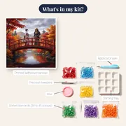 Geisha and Samurai on Autumn Bridge – kit contents
